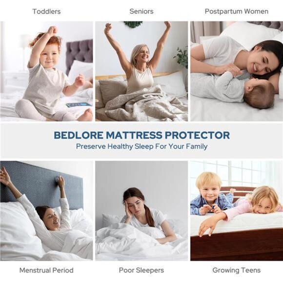 Waterproof Mattress Protector, King Size Mattress Pad with Deep Pocket - Picture 6 of 7